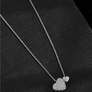 Elegant Silver Heart Pendant Necklace